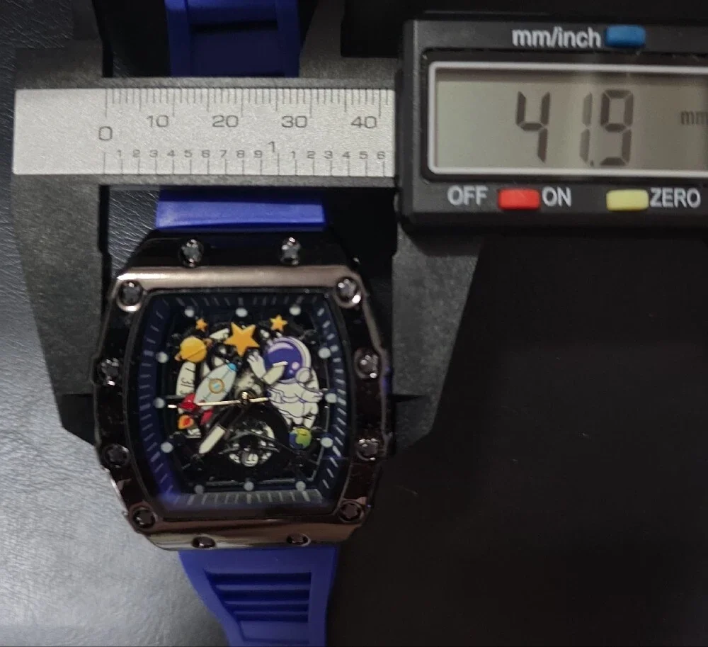 Blue Space-Themed Silicone Strap Watch - AJs Brand